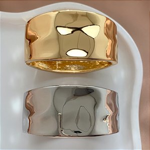 PULSEIRA / BRACELETE GROSSO LISO MARTELADO BIJU