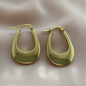 BRINCO ARGOLA GOTA BOLEADA FECHO ITALIANO DOURADO AÇO 316L⭐️