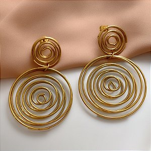 BRINCO ESPIRAL DUPLO DOURADO AÇO 316L⭐️