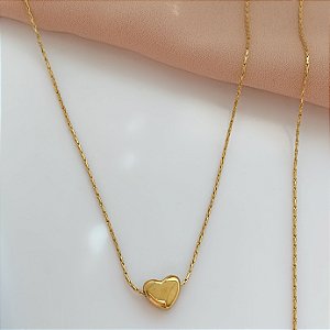 COLAR MINI CORAÇÃO DELICADO DOURADO AÇO 316L⭐️