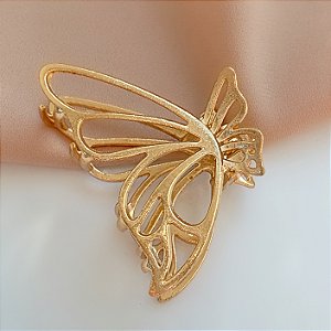 PRESILHA UNITÁRIA BORBOLETA P DOURADO BIJU