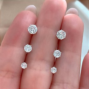 BRINCO KIT PONTO DE LUZ HIPOALERGÊNICO FOLHEADO A RÓDIO⭐️