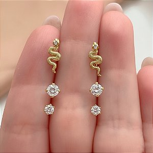 BRINCO KIT COBRA E PONTOS DE LUZ FOLHEADO A OURO 18K⭐