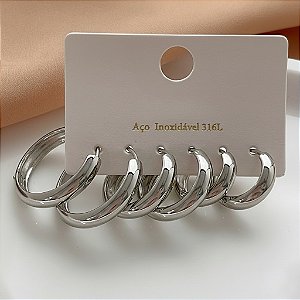 BRINCO KIT ARGOLINHAS BOLEADAS AÇO 316L⭐️