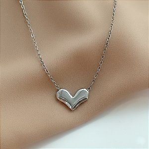 COLAR CORAÇÃO ESTILIZADO AÇO 316L⭐️