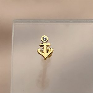 PIERCING TRÁGUS/CARTILAGEM ÂNCORA ZIRCÔNIA 7MM HASTE AÇO 316L FOLHEADO A OURO 18K SEMIJOIA PARA ATUALIZAÇÃO⭐️