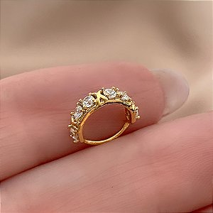 PIERCING CARTILAGEM ARGOLINHA CRAVEJADA ZIRCÔNIAS 7MM AÇO 316L FOLHEADO A OURO 18K SEMIJOIA PARA ATUALIZAÇÃO⭐️