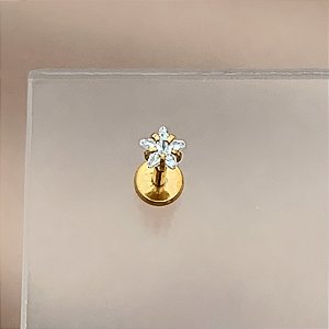 PIERCING TRÁGUS/CARTILAGEM ESTRELA ZIRCÔNIA 6MM HASTE AÇO 316L FOLHEADO A OURO SEMIJOIA PARA ATUALIZAÇÃO⭐️