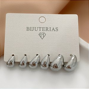 BRINCO KIT ARGOLINHAS FORMATO GOTA BIJU