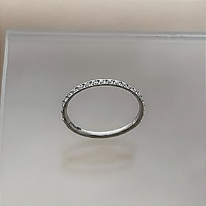 PIERCING NARIZ ARGOLINHA SEGMENTO FINO CRAVEJADO ZIRCÔNIAS 8MM TITÂNIO SEMIJOIA PARA PERFURAÇÃO⭐️
