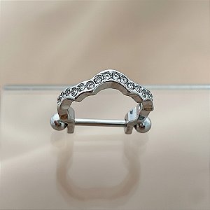 PIERCING CONCH FIO ONDULADO CRAVEJADO COM ZIRCÔNIAS 12MM HASTE AÇO 316L FOLHEADO A RÓDIO SEMIJOIA PARA ATUALIZAÇÃO⭐️