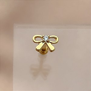 PIERCING TRÁGUS / CARTILAGEM LACINHO 8MM HASTE AÇO 316L FOLHEADO A OURO 18K SEMIJOIA PARA ATUALIZAÇÃO⭐️
