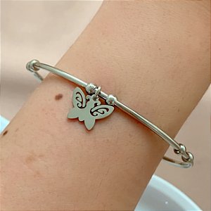 PULSEIRA / BRACELETE PINGENTE BORBOLETA AÇO 316L⭐️