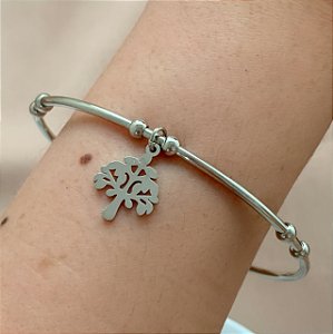 PULSEIRA / BRACELETE PINGENTE MINI ÁRVORE AÇO 316L⭐️