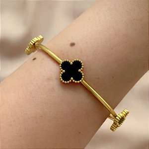 PULSEIRA / BRACELETE TREVO DOURADO AÇO 316L⭐️