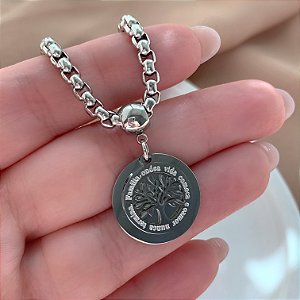 PULSEIRA CORRENTE GROSSA ÁRVORE DA VIDA AÇO 316L⭐️