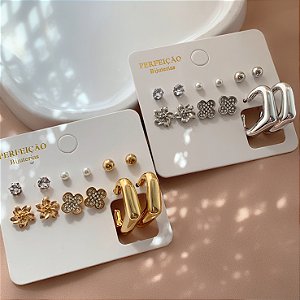 BRINCO KIT 6 BRINCOS DIVERSOS CRIS BIJU