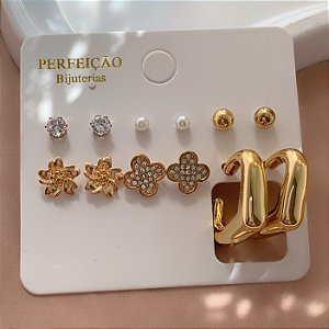 BRINCO KIT 6 BRINCOS DIVERSOS CRIS BIJU