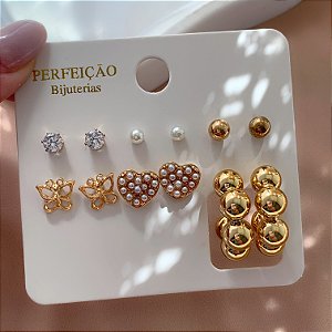 BRINCO KIT 6 BRINCOS DIVERSOS THAÍS BIJU