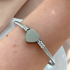 PULSEIRA / BRACELETE TORCIDO CORAÇÃO AÇO 316L⭐️