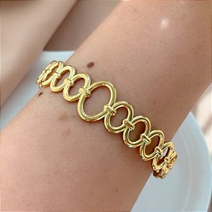 PULSEIRA / BRACELETE ELOS OVAIS DOURADO AÇO 316L⭐️