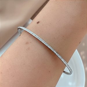 PULSEIRA / BRACELETE ARO FIO DE ZIRCÔNIAS AÇO 316L⭐️