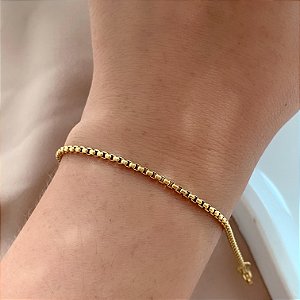 PULSEIRA CORRENTE VENEZIANA SEM EXTENSOR DOURADO AÇO 316L⭐️
