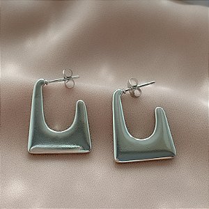 BRINCO ARGOLINHA RETANGULAR FIO LISO ACHATADO AÇO 316L⭐️