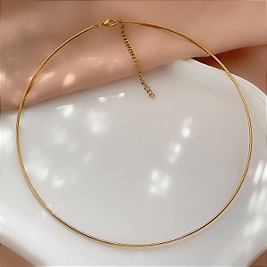 COLAR ARO FIO FINO DELICADO DOURADO AÇO 316L⭐️