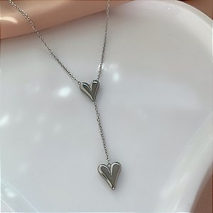 COLAR GRAVATINHA CORAÇÕES CLÁSSICOS AÇO 316L⭐️