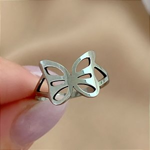 ANEL BORBOLETA VAZADA AÇO 316L⭐️