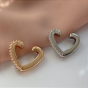 PIERCING FAKE FORMATO CORAÇÃO ZIRCÔNIAS BIJU