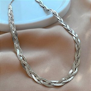 COLAR FITA FINA TRANÇADA AÇO 316L⭐️