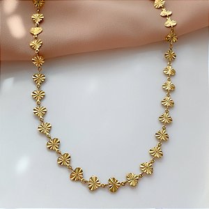 COLAR CHOKER CORAÇÕES FRANZIDOS MINI DOURADO AÇO 316L⭐️