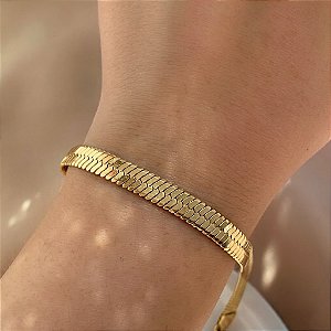 PULSEIRA FITA GROSSA 6MM DOURADO AÇO 316L⭐️