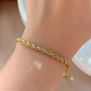 PULSEIRA CORRENTE CORDÃO BAIANO 2MM SEM EXTENSOR DOURADO AÇO 316L⭐️