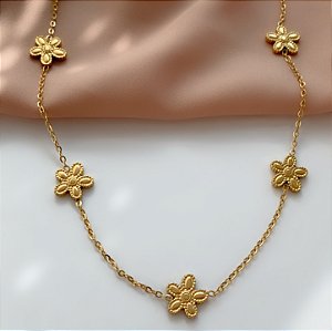 COLAR MARGARIDAS DOURADO AÇO 316L⭐️
