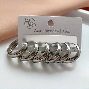 BRINCO KIT ARGOLAS BOLEADAS IGUAIS P AÇO 316L⭐️