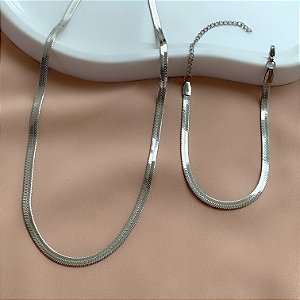 COLAR E PULSEIRA KIT FITA FINA M 4MM AÇO 316L⭐️