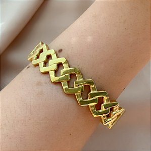 PULSEIRA / BRACELETE DESENHO ENTRELAÇADO DOURADO AÇO 316L⭐️