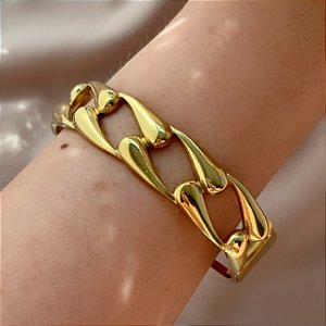 PULSEIRA / BRACELETE GOTAS INVERTIDAS DOURADO AÇO 316L⭐️