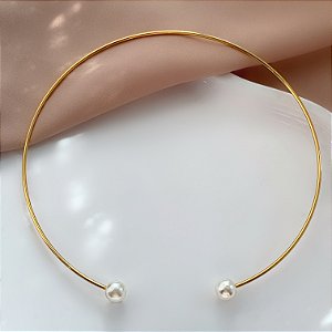 COLAR ARO FINO PONTAS PÉROLAS FOLHEADO A OURO 18K⭐️