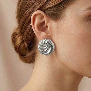 BRINCO REDONDO METADE LISO E METADE DESENHADO AÇO 316L⭐️