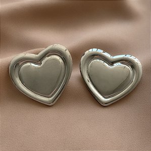 BRINCO CORAÇÃO BOLEADO BORDA LISA AÇO 316L⭐️