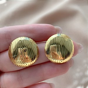 BRINCO BOLEADO RISCADO DOURADO AÇO 316L⭐️