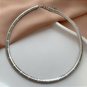 COLAR ACHATADO TEXTURIZADO AÇO 316L⭐️