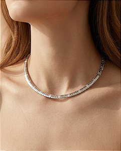 COLAR ACHATADO TEXTURIZADO AÇO 316L⭐️