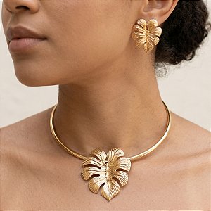 COLAR E BRINCO KIT ARO COSTELA DE ADÃO BIJU