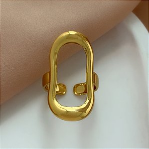 ANEL REGULÁVEL OVAL ORGÂNICO DOURADO AÇO 316L⭐️