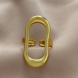 ANEL REGULÁVEL OVAL ORGÂNICO DOURADO AÇO 316L⭐️